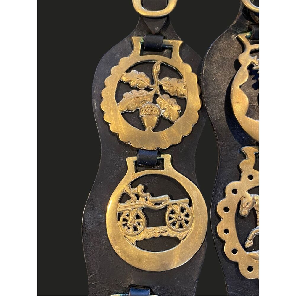 Horse Brass Decorative Tack Bridle 8 Decorative Pieces Antique Vintage - Picture 8 of 15